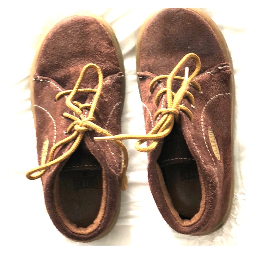 High top suede shoes